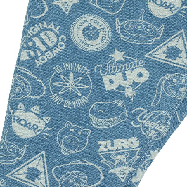 【ベビードール】ウッディ バズ・ライトイヤー ジェシー エイリアン レックス トイ・ストーリー 総柄 ニットデニム ロングパンツ 9808K キッズ 男の子 女の子