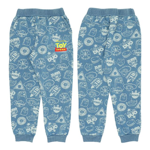 【ベビードール】ウッディ バズ・ライトイヤー ジェシー エイリアン レックス トイ・ストーリー 総柄 ニットデニム ロングパンツ 9808K キッズ 男の子 女の子