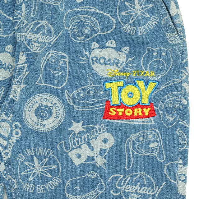 【ベビードール】ウッディ バズ・ライトイヤー ジェシー エイリアン レックス トイ・ストーリー 総柄 ニットデニム ロングパンツ 9808K キッズ 男の子 女の子