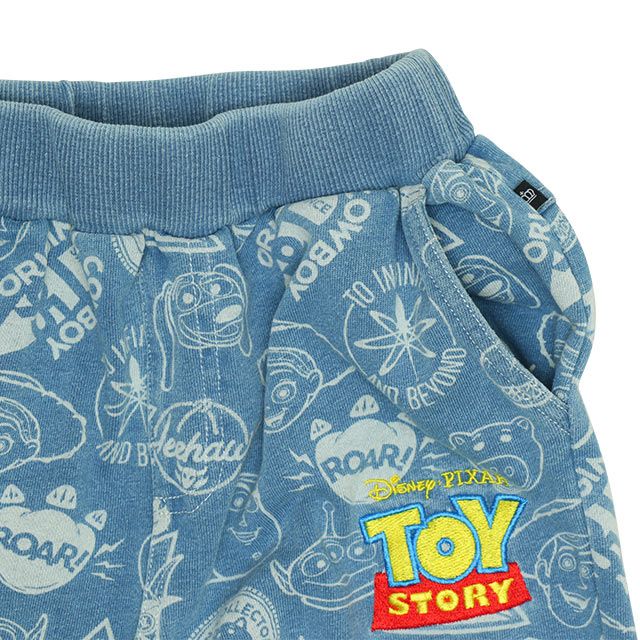 【ベビードール】ウッディ バズ・ライトイヤー ジェシー エイリアン レックス トイ・ストーリー 総柄 ニットデニム ロングパンツ 9808K キッズ 男の子 女の子