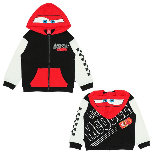 【ベビードール】カーズ なりきる フード ジップパーカー 9814K / ベビーサイズ キッズ トップス アウター 羽織り 長袖 春秋冬 ライトニング・マックィーン
