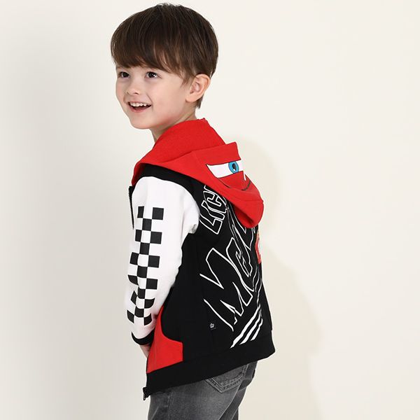 【ベビードール】カーズ なりきる フード ジップパーカー 9814K / ベビーサイズ キッズ トップス アウター 羽織り 長袖 春秋冬 ライトニング・マックィーン