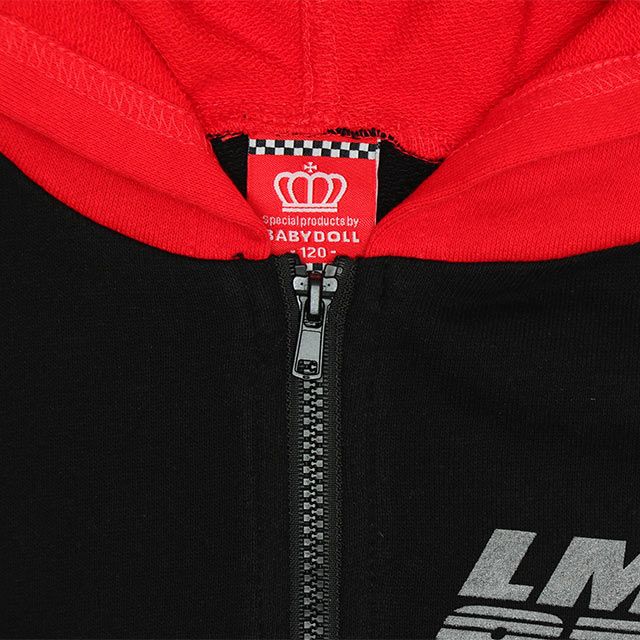 【ベビードール】カーズ なりきる フード ジップパーカー 9814K / ベビーサイズ キッズ トップス アウター 羽織り 長袖 春秋冬 ライトニング・マックィーン