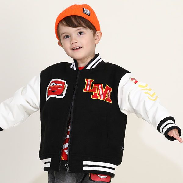 【ベビードール】カーズ スタジャン 9815K / ベビーサイズ キッズ トップス アウター 羽織 ジャンパー ジャケット ブルゾン 90cmのみファスナーガード付き ライトニング・マックィーン