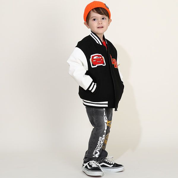 【ベビードール】カーズ スタジャン 9815K / ベビーサイズ キッズ トップス アウター 羽織 ジャンパー ジャケット ブルゾン 90cmのみファスナーガード付き ライトニング・マックィーン