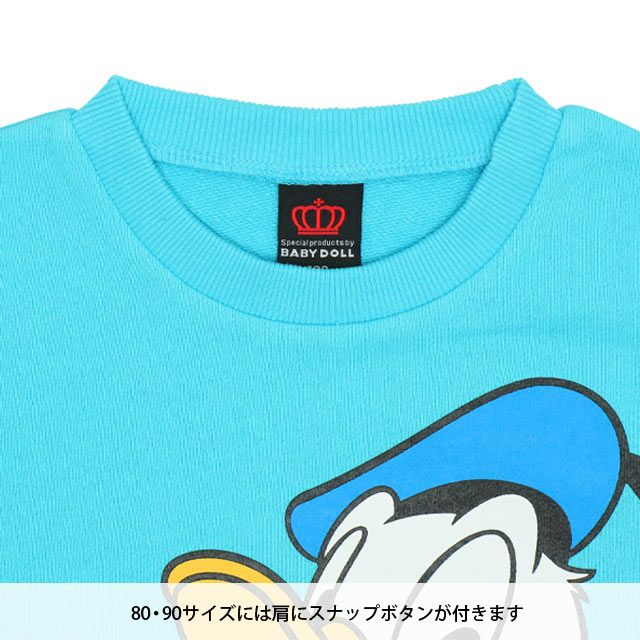 【ベビードール】ミッキー 親子お揃い BIGフェイス トレーナー 9843K / ベビーサイズ キッズ リンクコーデ ペアルック 親子コーデ トップス 長袖 トレーナー