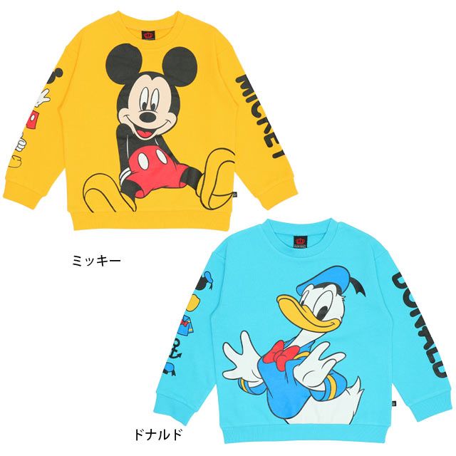 【ベビードール】ドナルド 親子お揃い BIGフェイス トレーナー 9843K / ベビーサイズ キッズ リンクコーデ ペアルック 親子コーデ トップス 長袖 トレーナー