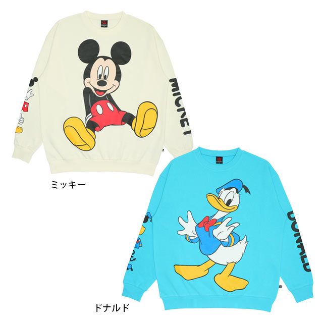 【ベビードール】ミッキー 親子お揃い BIGフェイス トレーナー 9843A 大人 ユニセックス 男女兼用 レディース メンズ