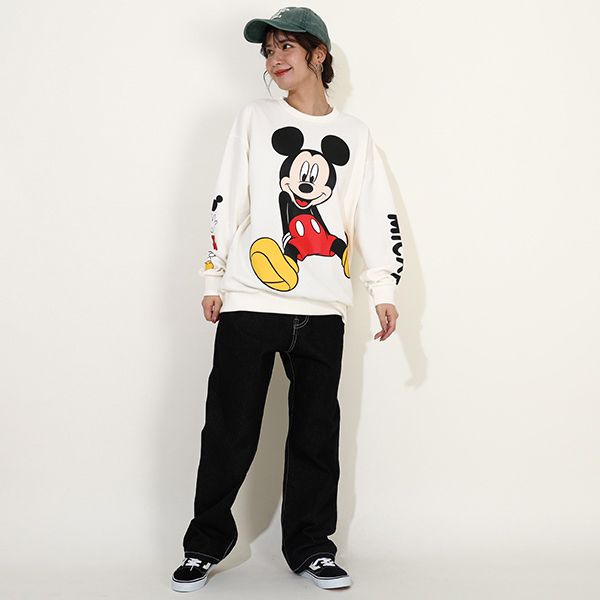 【ベビードール】ミッキー 親子お揃い BIGフェイス トレーナー 9843A 大人 ユニセックス 男女兼用 レディース メンズ