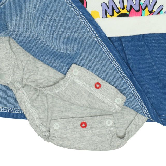 【ベビードール】ミニー デイジー 総柄ロンパース 9844B / 赤ちゃん リンクコーデ ペアルック 親子コーデ 出産祝い 贈り物 プレゼント ベビー服 つなぎ 長袖 スウェット素材