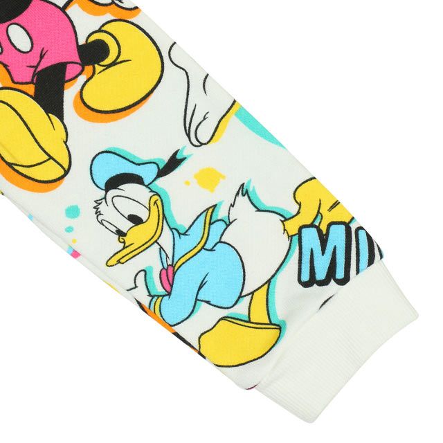 【ベビードール】ミニー デイジー 総柄ロンパース 9844B / 赤ちゃん リンクコーデ ペアルック 親子コーデ 出産祝い 贈り物 プレゼント ベビー服 つなぎ 長袖 スウェット素材