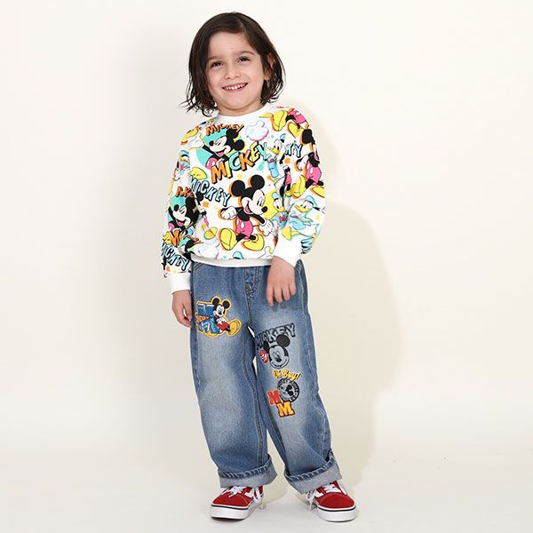 【ベビードール】ミッキー ドナルド 親子お揃い 総柄トレーナー 9845K 子供服 男の子 女の子