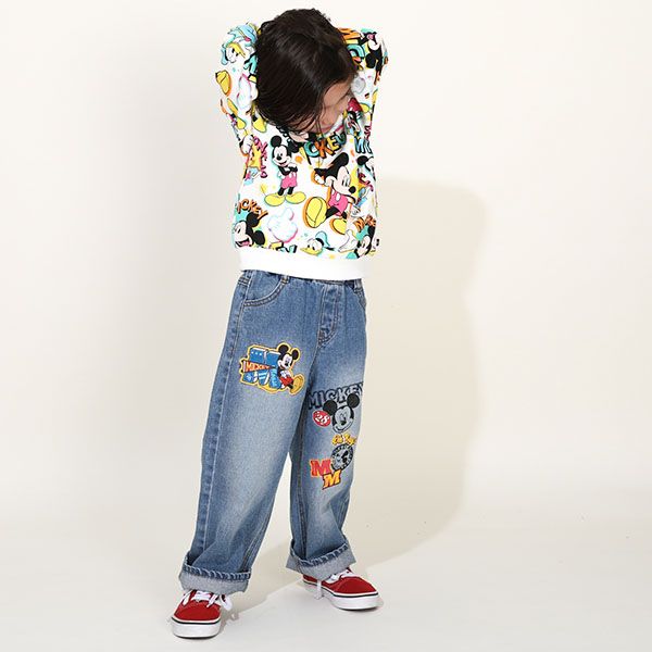 【ベビードール】ミッキー ドナルド 親子お揃い 総柄トレーナー 9845K 子供服 男の子 女の子