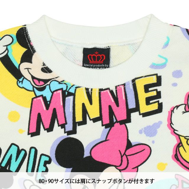 【ベビードール】ミニー デイジー 親子お揃い 総柄トレーナー 9845K / ベビーサイズ キッズ リンクコーデ ペアルック 親子コーデ トップス 長袖 トレーナー