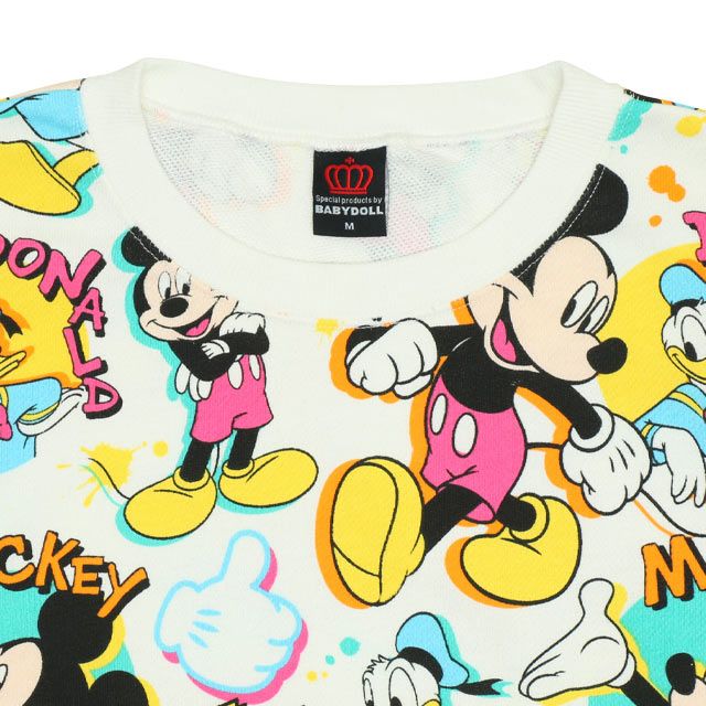【ベビードール】ミニー デイジー 親子お揃い 総柄トレーナー 9845A レディース メンズ