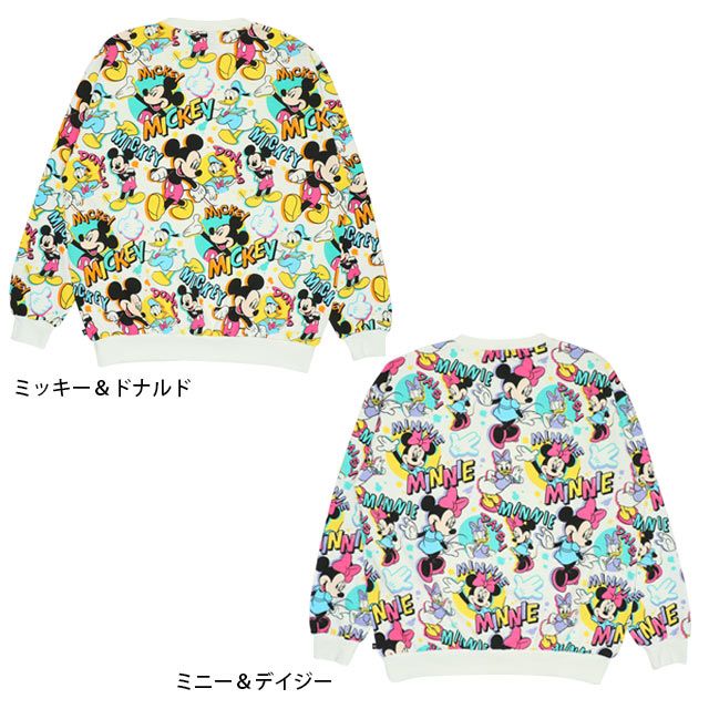 【ベビードール】ミニー デイジー 親子お揃い 総柄トレーナー 9845A レディース メンズ