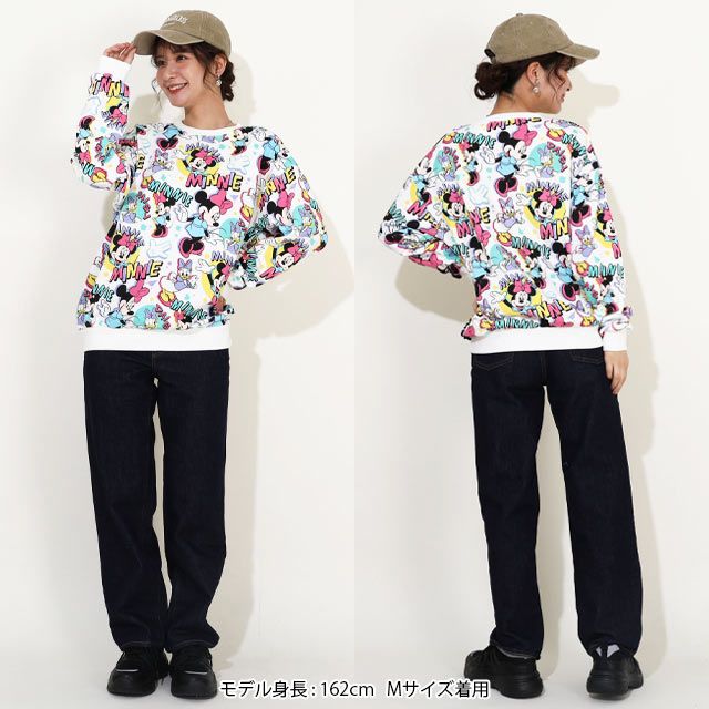 【ベビードール】ミニー デイジー 親子お揃い 総柄トレーナー 9845A レディース メンズ