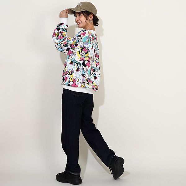 【ベビードール】ミニー デイジー 親子お揃い 総柄トレーナー 9845A レディース メンズ