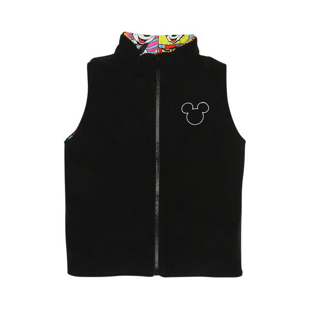 【ベビードール】ミッキーフレンズ リバーシブル中綿ベスト 9846K / ベビーサイズ キッズ トップス アウター ベスト 袖なし ノースリーブ ボア素材 フリース 秋冬 あったか 防寒 ミッキー ミニー ドナルド デイジー プルート グーフィー