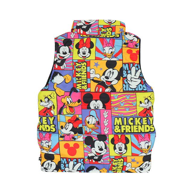 【ベビードール】ミッキーフレンズ リバーシブル中綿ベスト 9846K / ベビーサイズ キッズ トップス アウター ベスト 袖なし ノースリーブ ボア素材 フリース 秋冬 あったか 防寒 ミッキー ミニー ドナルド デイジー プルート グーフィー