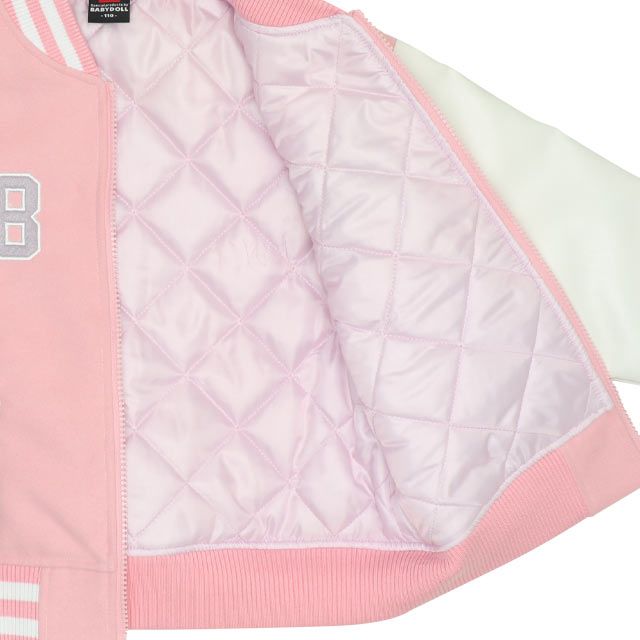 【ベビードール】ミニー 親子お揃い スタジャン 9847K / ベビーサイズ キッズ リンクコーデ ペアルック 親子コーデ 長袖 トップス ジャンパー スタジアムジャンパー ジャケット アメカジ