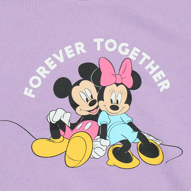 【ベビードール】フリル襟付きトレーナー 9848K / ベビーサイズ キッズ トップス 長袖 スウェット素材 春秋冬 ガーリー ミッキー ミニー