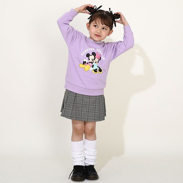 【ベビードール】フリル襟付きトレーナー 9848K / ベビーサイズ キッズ トップス 長袖 スウェット素材 春秋冬 ガーリー ミッキー ミニー