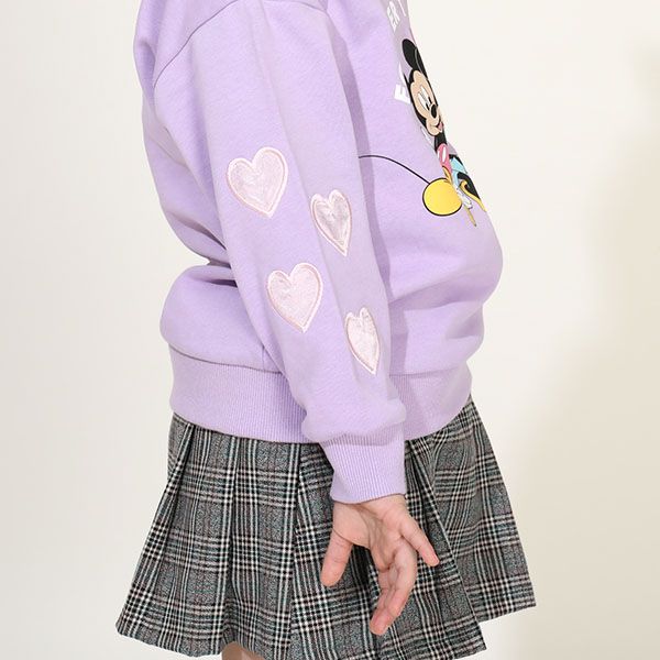 【ベビードール】フリル襟付きトレーナー 9848K / ベビーサイズ キッズ トップス 長袖 スウェット素材 春秋冬 ガーリー ミッキー ミニー