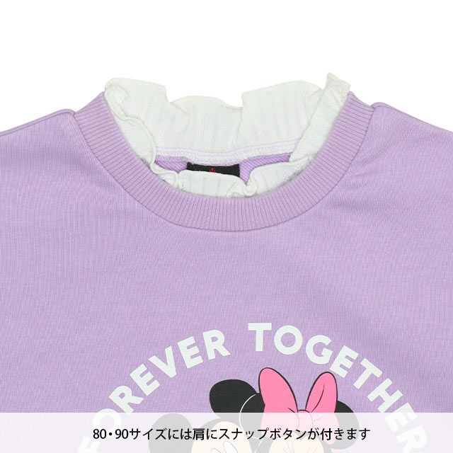 【ベビードール】フリル襟付きトレーナー 9848K / ベビーサイズ キッズ トップス 長袖 スウェット素材 春秋冬 ガーリー ミッキー ミニー