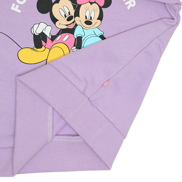 【ベビードール】フリル襟付きトレーナー 9848K / ベビーサイズ キッズ トップス 長袖 スウェット素材 春秋冬 ガーリー ミッキー ミニー