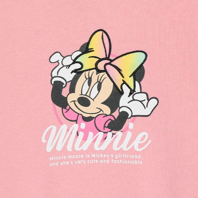 【ベビードール】ミニー 耳付きワンピース 9850K / ベビーサイズ キッズ ワンピ スカート 耳付きフード 立体モチーフ ウエスト部分ゴム入り