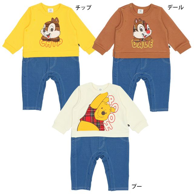 【ベビードール】デール 柄パッチワーク ドッキングロンパース 9863B ベビー