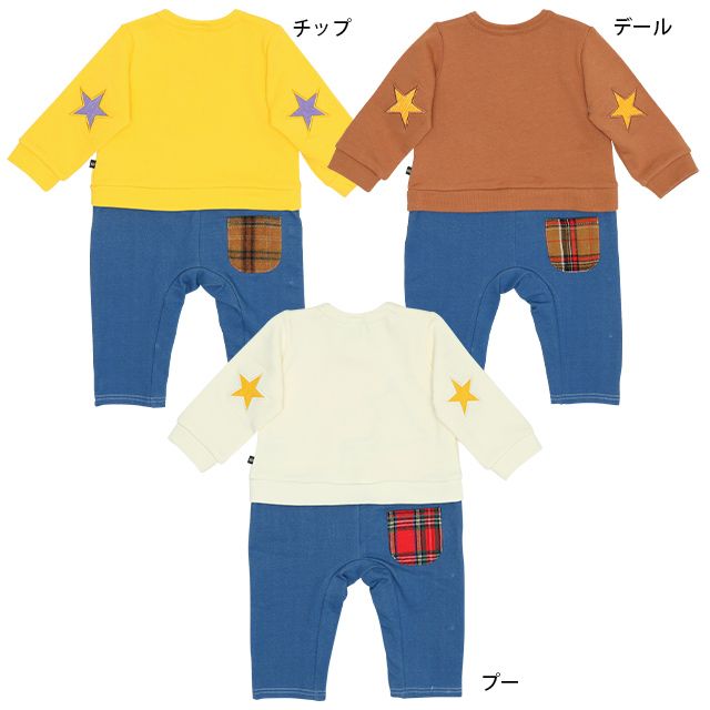 【ベビードール】デール 柄パッチワーク ドッキングロンパース 9863B ベビー