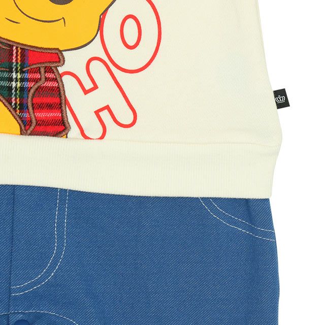 【ベビードール】プー 柄パッチワーク ドッキングロンパース 9863B ベビー