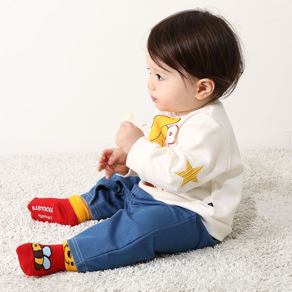 【ベビードール】プー 柄パッチワーク ドッキングロンパース 9863B ベビー