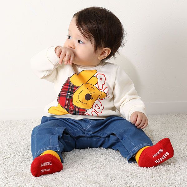 【ベビードール】プー 柄パッチワーク ドッキングロンパース 9863B ベビー