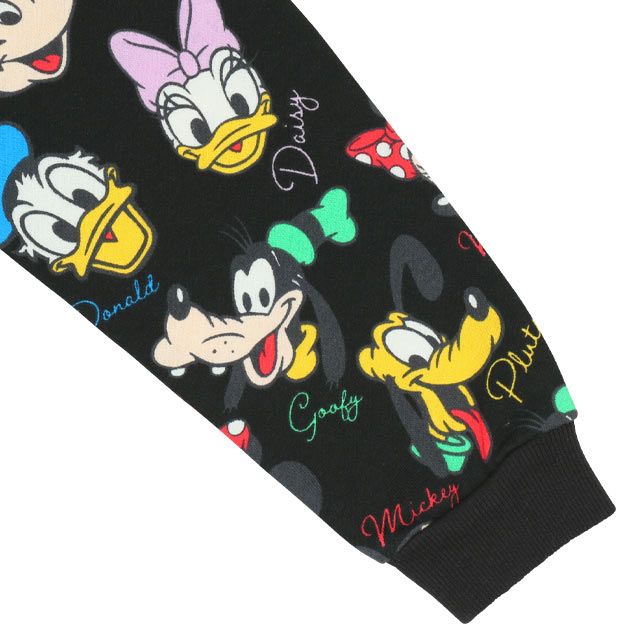 【ベビードール】ミッキー＆フレンズ 親子お揃い レトロキャラクター総柄トレーナー 9893K / ミッキー ミニー ドナルド デイジー プルート ベビーサイズ キッズ リンクコーデ ペアルック 親子コーデ トップス 長袖 トレーナー