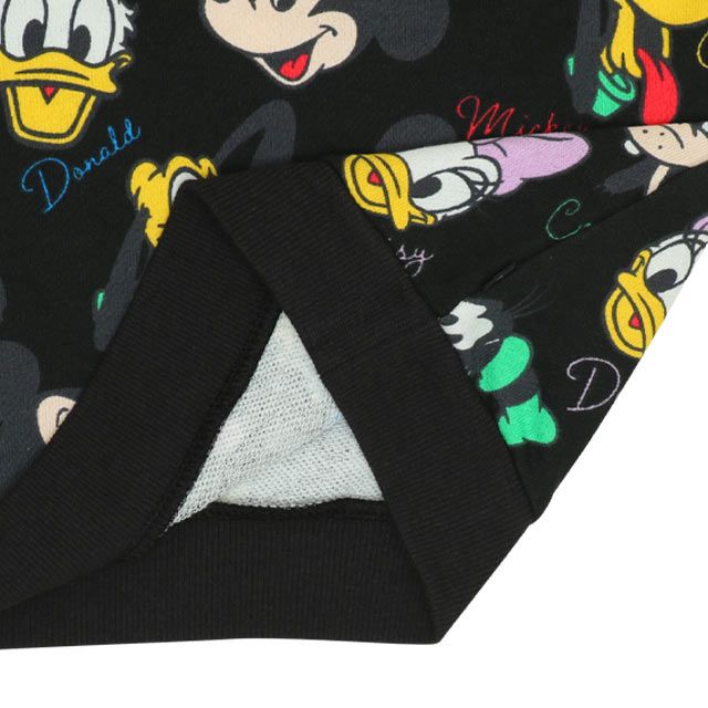 【ベビードール】ミッキー＆フレンズ 親子お揃い レトロキャラクター総柄トレーナー 9893K / ミッキー ミニー ドナルド デイジー プルート ベビーサイズ キッズ リンクコーデ ペアルック 親子コーデ トップス 長袖 トレーナー