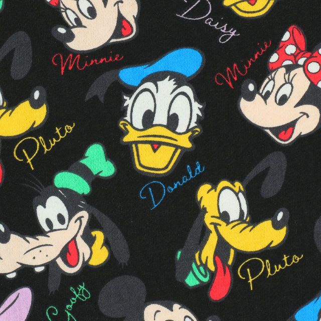 【ベビードール】ミッキー＆フレンズ 親子お揃い レトロキャラクター総柄トレーナー 9893A / ミッキー ミニー ドナルド デイジー プルート ベビーサイズ キッズ リンクコーデ ペアルック 親子コーデ トップス 長袖 トレーナー