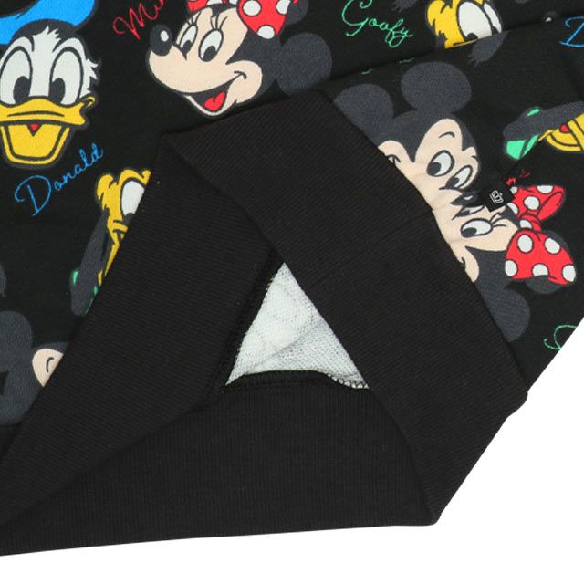 【ベビードール】ミッキー＆フレンズ 親子お揃い レトロキャラクター総柄トレーナー 9893A / ミッキー ミニー ドナルド デイジー プルート ベビーサイズ キッズ リンクコーデ ペアルック 親子コーデ トップス 長袖 トレーナー