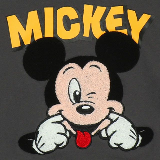 【ベビードール】ミッキー サガラトレーナー 9895K / ベビーサイズ キッズ トップス 長袖 サガラ スウェット素材 袖口ワンポイント刺繍 春秋冬