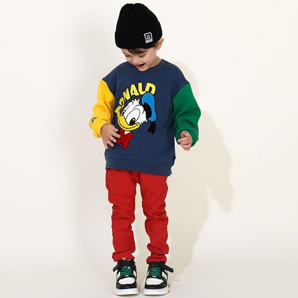 【ベビードール】ドナルド サガラトレーナー 9895K / ベビーサイズ キッズ トップス 長袖 サガラ スウェット素材 袖口ワンポイント刺繍 春秋冬