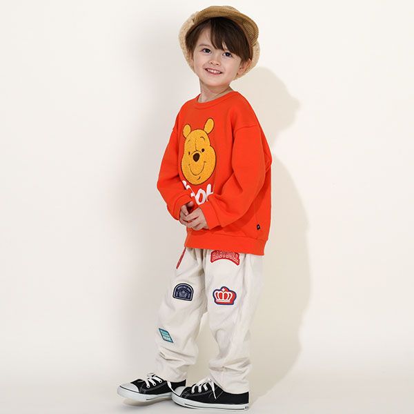 【ベビードール】プー サガラトレーナー 9895K / ベビーサイズ キッズ トップス 長袖 サガラ スウェット素材 袖口ワンポイント刺繍 春秋冬