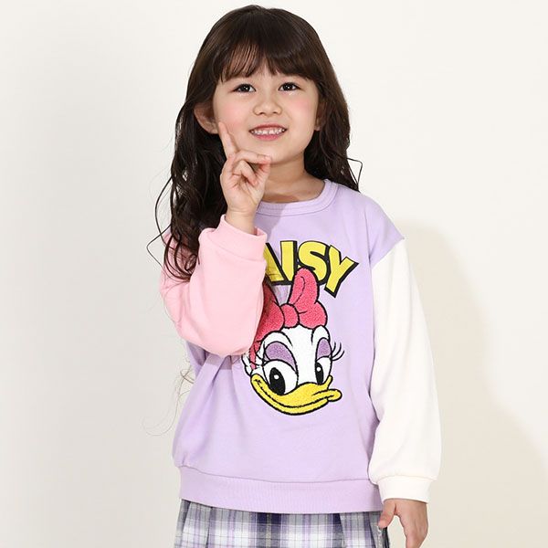 【ベビードール】デイジー サガラトレーナー 9895K / ベビーサイズ キッズ トップス 長袖 サガラ スウェット素材 袖口ワンポイント刺繍 春秋冬