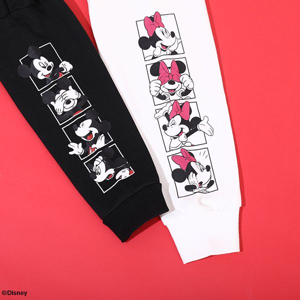 【ベビードール】ミッキー 親子お揃い バックプリント パーカー 9896K / ベビーサイズ キッズ リンクコーデ ペアルック 親子コーデ 長袖 トップス パーカー プルオーバー スウェット