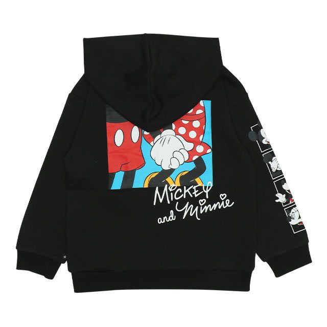 【ベビードール】ミッキー 親子お揃い バックプリント パーカー 9896K / ベビーサイズ キッズ リンクコーデ ペアルック 親子コーデ 長袖 トップス パーカー プルオーバー スウェット