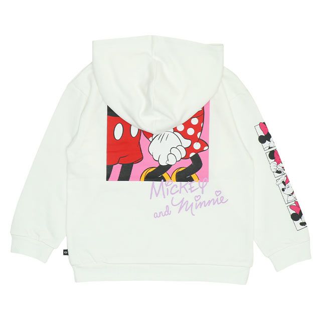 【ベビードール】ミニー 親子お揃い バックプリント パーカー 9896K / ベビーサイズ キッズ リンクコーデ ペアルック 親子コーデ 長袖 トップス パーカー プルオーバー スウェット