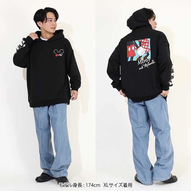 【ベビードール】ミッキー親子お揃い バックプリント パーカー 9896A 大人 ユニセックス 男女兼用 レディース メンズ