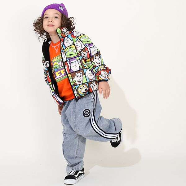 【ベビードール】トイ・ストーリー リバーシブルアウター 9898K / ウッディ バズ・ライトイヤー ジェシー レックス ハム スリンキー・ドッグ エイリアン リトルグリーンメン 中綿 フリース 2WAY ブルゾン フードなし ベビーサイズ キッズ