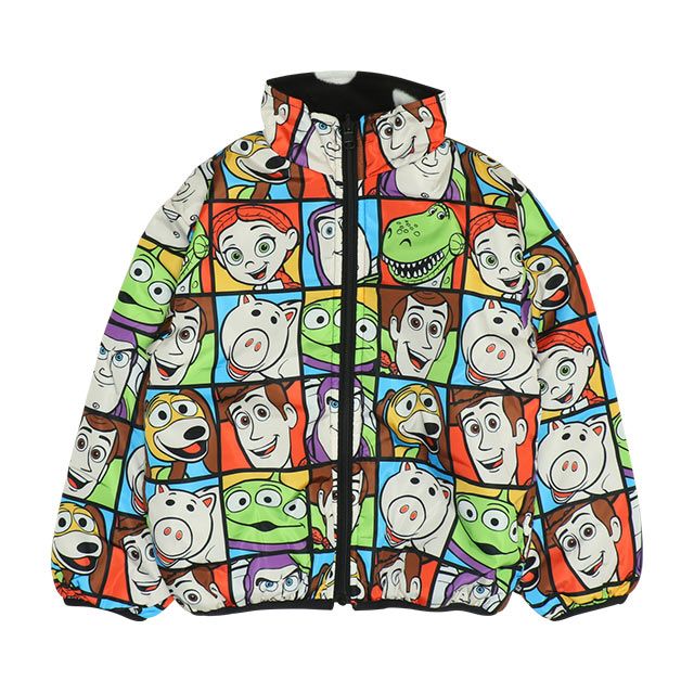 【ベビードール】トイ・ストーリー リバーシブルアウター 9898K / ウッディ バズ・ライトイヤー ジェシー レックス ハム スリンキー・ドッグ エイリアン リトルグリーンメン 中綿 フリース 2WAY ブルゾン フードなし ベビーサイズ キッズ